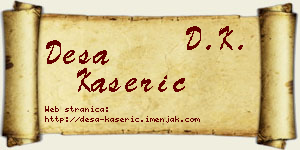 Desa Kašerić vizit kartica